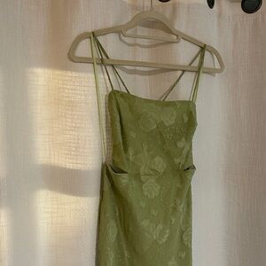 Elegant Green Floral Dress